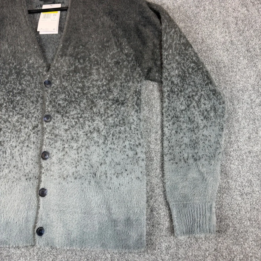 Jordan Flight Heritage Men Ombre Cardigan Sweater Smoke Grey Size Small NWT